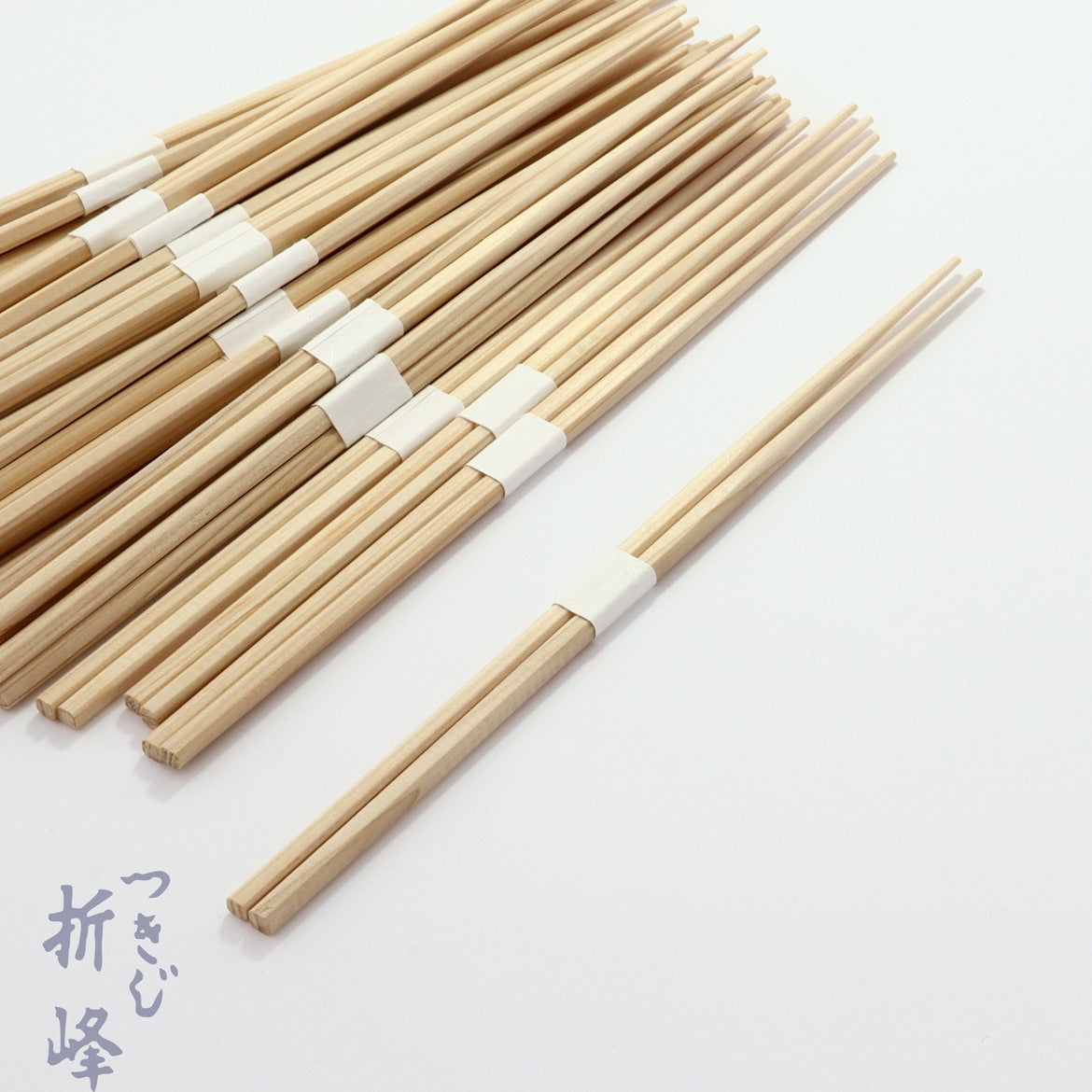 桧 細角箸 24cm 白帯巻