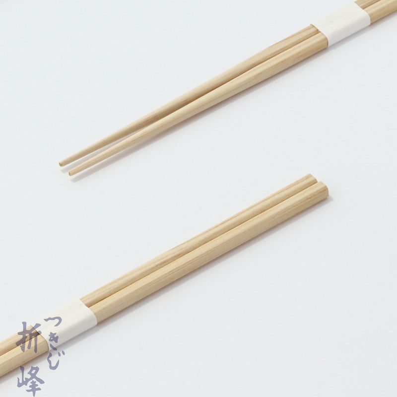 桧 細角箸 24cm 白帯巻