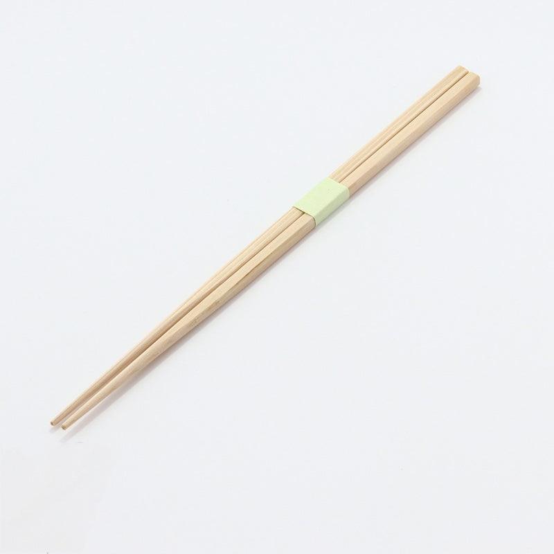 桧 細角箸 24cm 緑帯巻