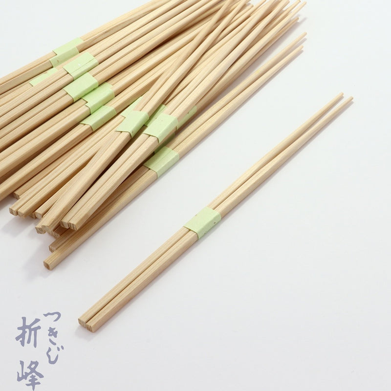 桧 細角箸 24cm 緑帯巻