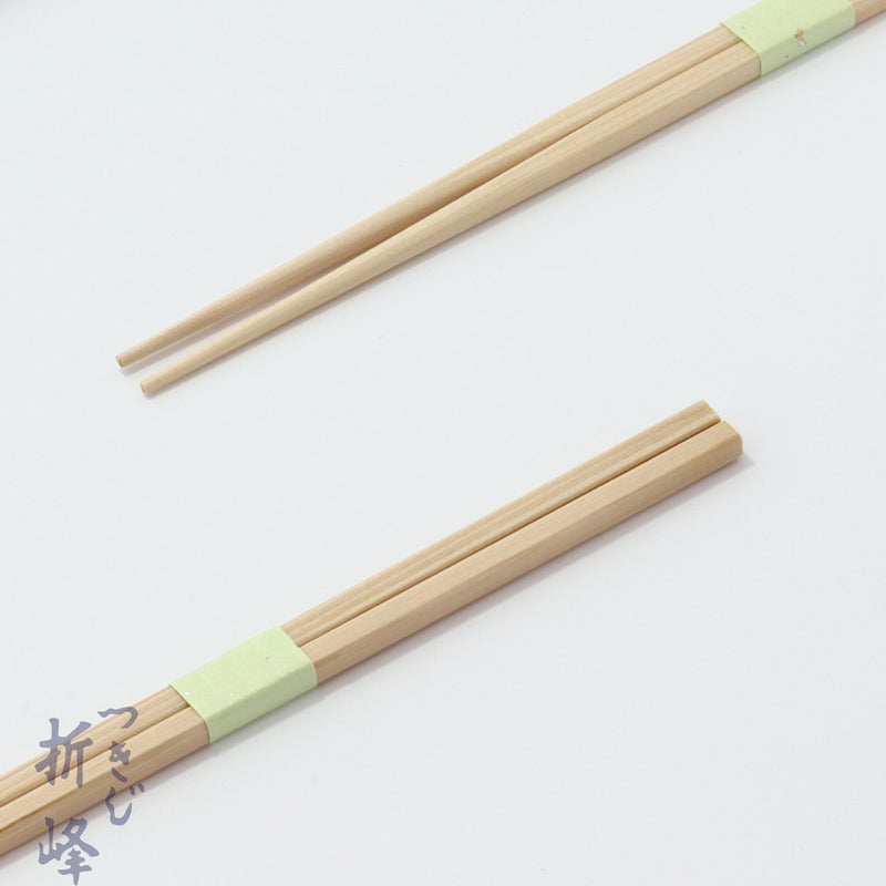 桧 細角箸 24cm 緑帯巻