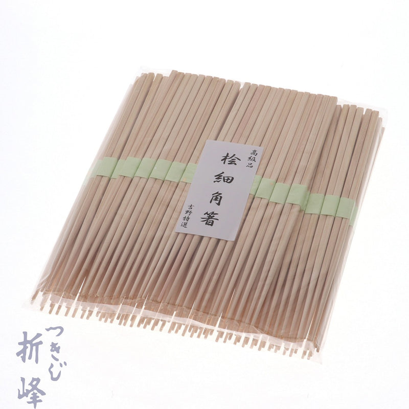 桧 細角箸 24cm 緑帯巻