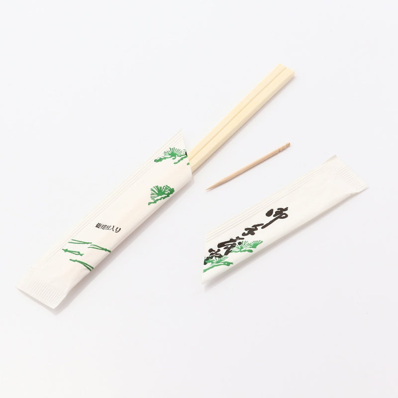 完封箸 松柄 アスペン元禄21cm 楊枝入