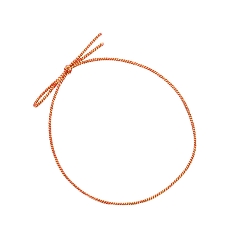 kiraゴム 一重片花結 80mm 赤×金