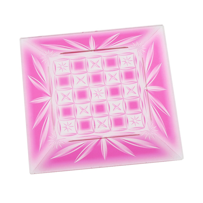 角皿ー20 錦切子・桃 ★別途運賃かかります