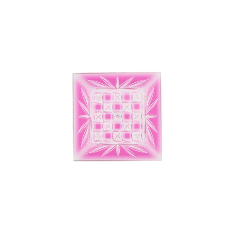 角皿ー20 錦切子・桃 ★別途運賃かかります
