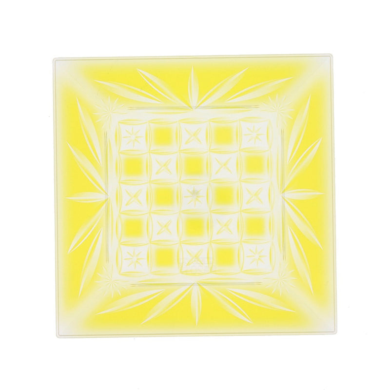 角皿ー20 錦切子・黄 ★別途運賃かかります
