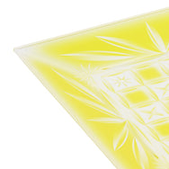 角皿ー20 錦切子・黄 ★別途運賃かかります