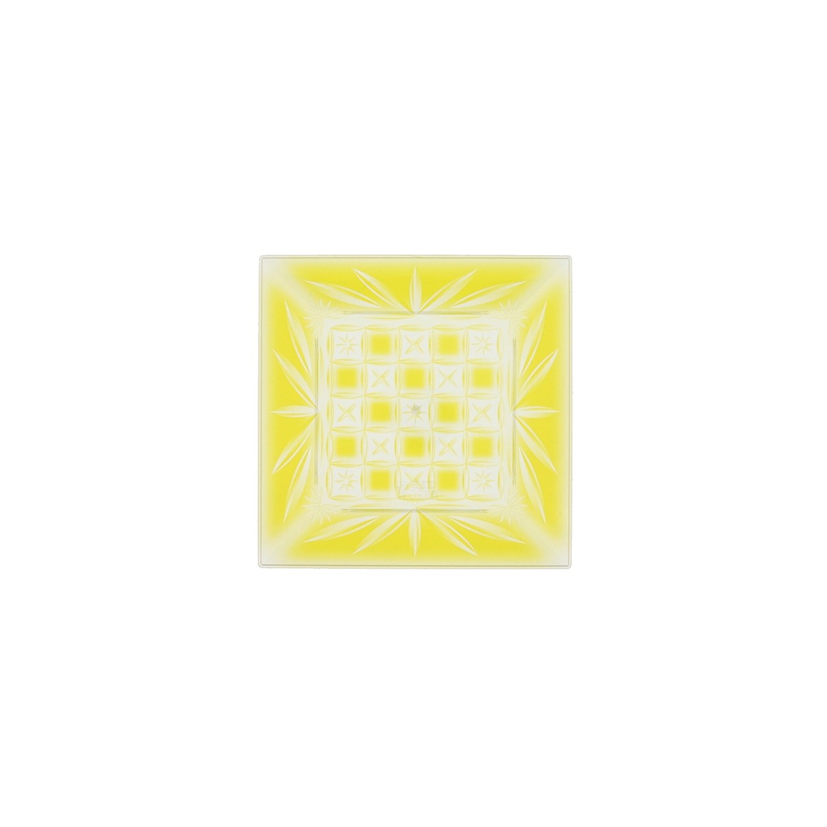角皿ー20 錦切子・黄 ★別途運賃かかります