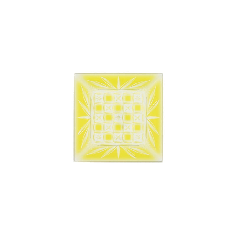 角皿ー20 錦切子・黄 ★別途運賃かかります
