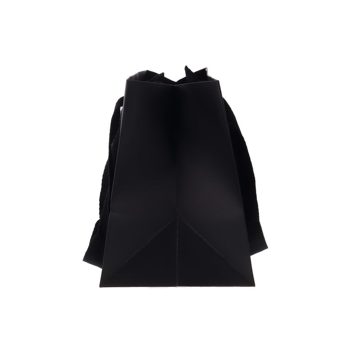 黒マット紙手提げ 黒平紐 20mm付