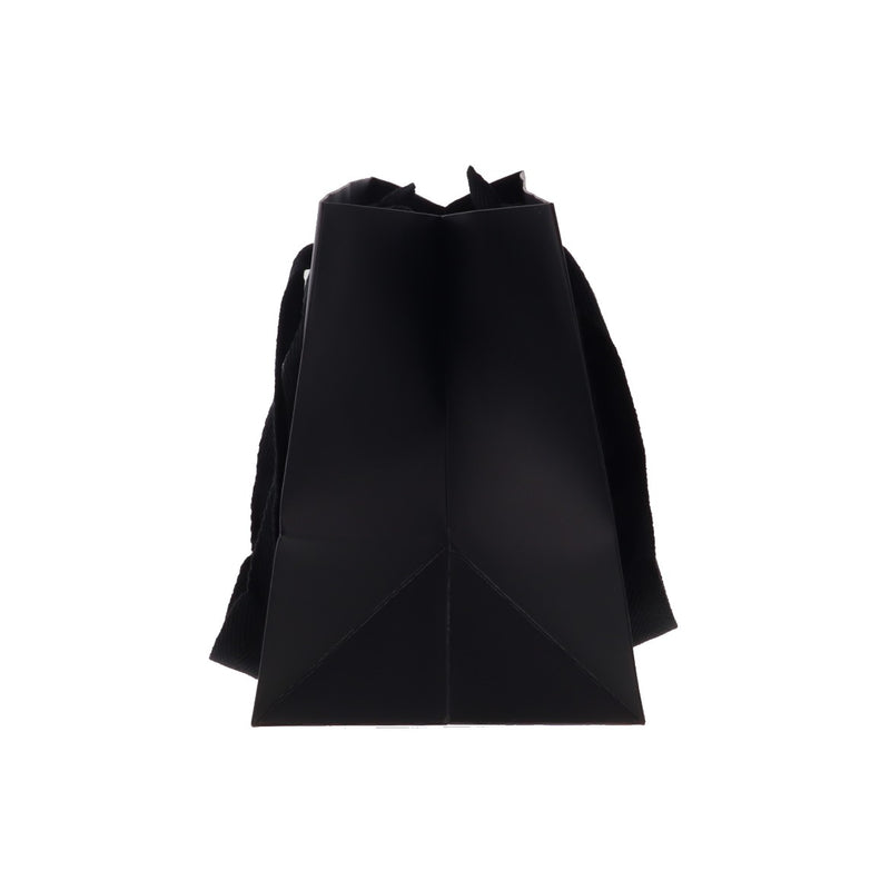 黒マット紙手提げ 黒平紐 20mm付