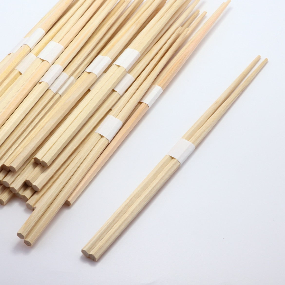 桧箸 六角 片口（太さ並）24cm 白帯巻
