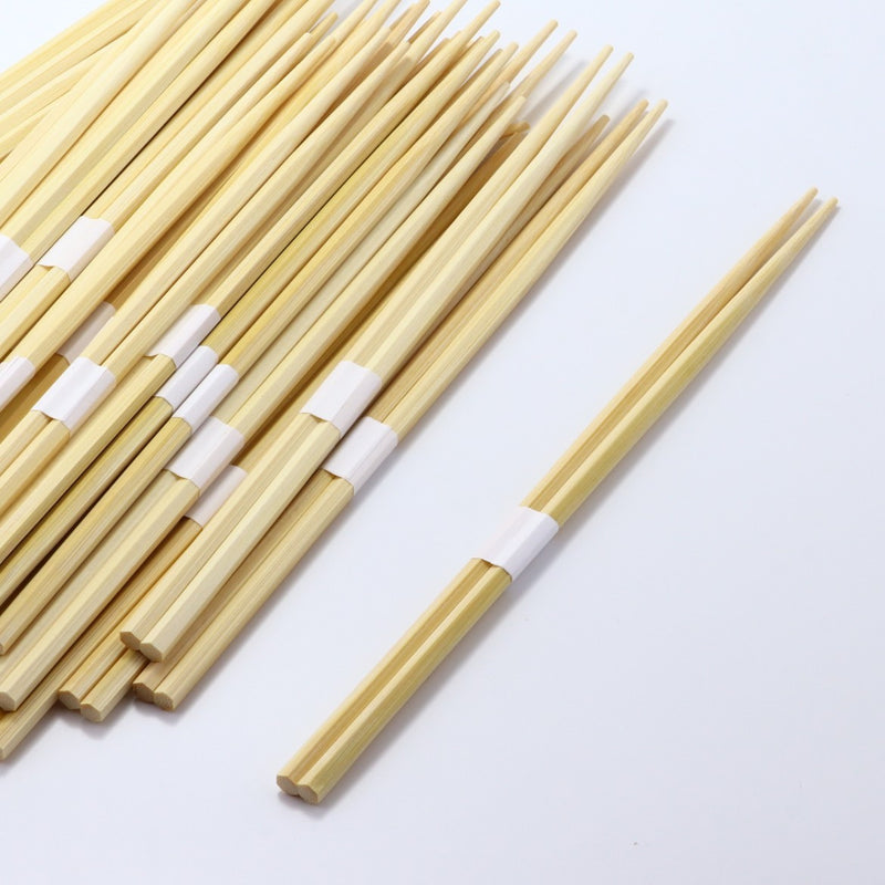 竹 六角箸 片口 24cm 白帯巻