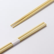 竹 六角箸 片口 24cm 白帯巻