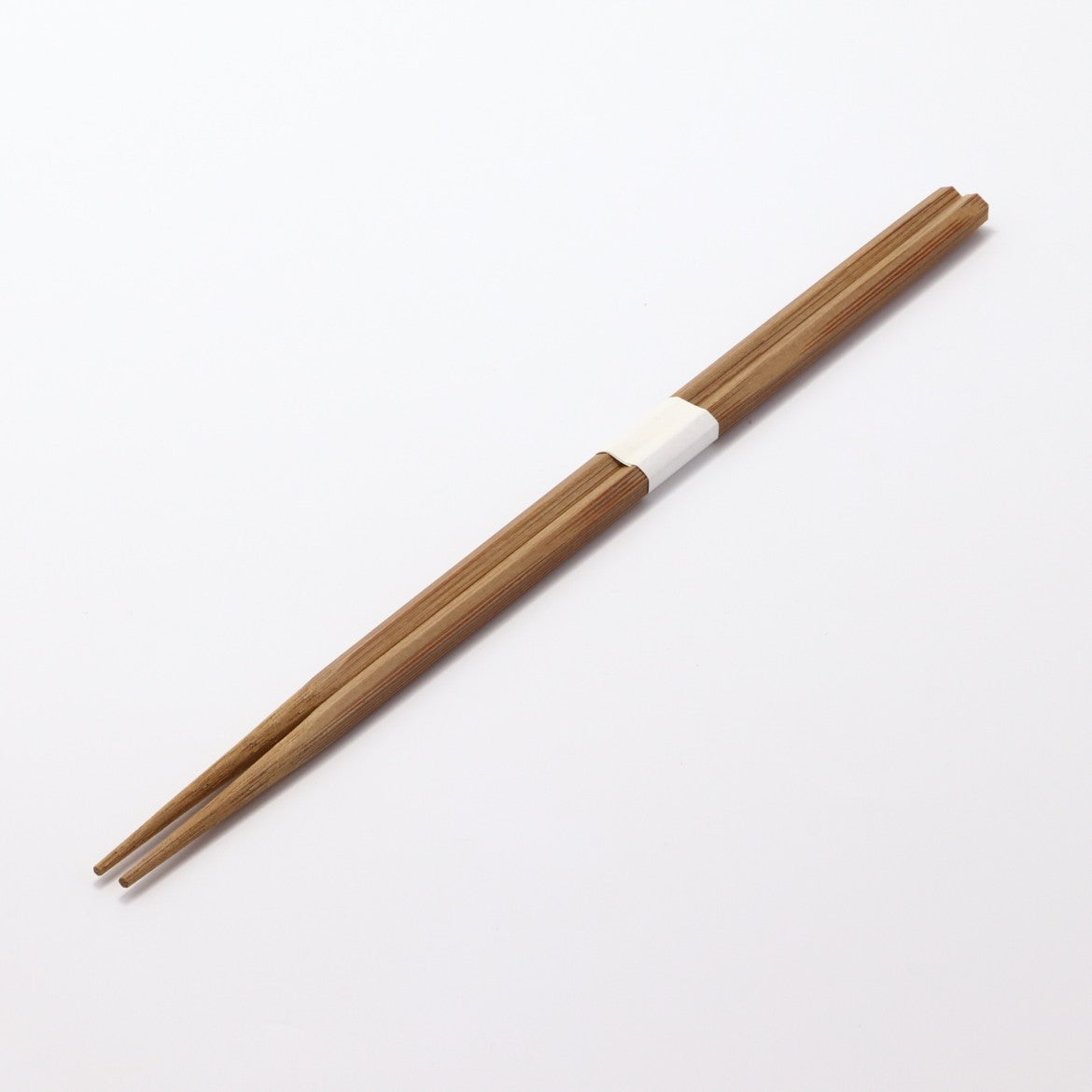 スス竹 六角箸 片口 24cm 白帯巻
