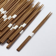 スス竹 六角箸 片口 24cm 白帯巻