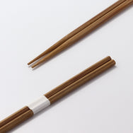 スス竹 六角箸 片口 24cm 白帯巻