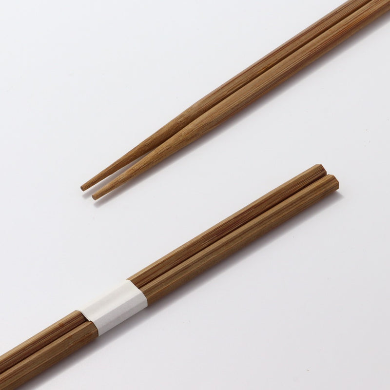 スス竹 六角箸 片口 24cm 白帯巻