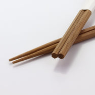 スス竹 六角箸 片口 24cm 白帯巻