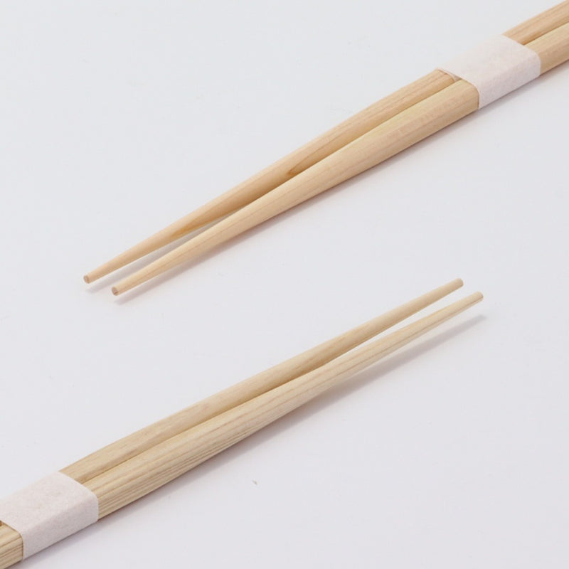 箸：桧角らんちゅう 24cm＋箸帯：名入れ箸帯20mm幅巻き