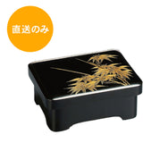 木製足付丼重黒内朱沈金竹 32016080