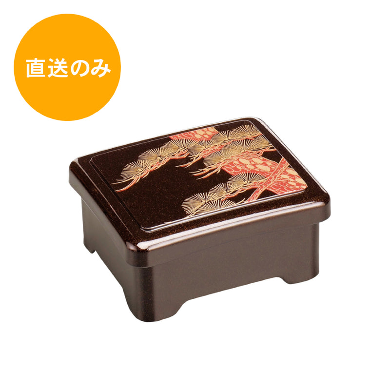 新光月丼重(内隅丸)梨地老松内朱 51019810