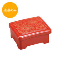 耐熱福丸丼重内隅丸 柿朱金牡丹内朱(蓋親) 45151920