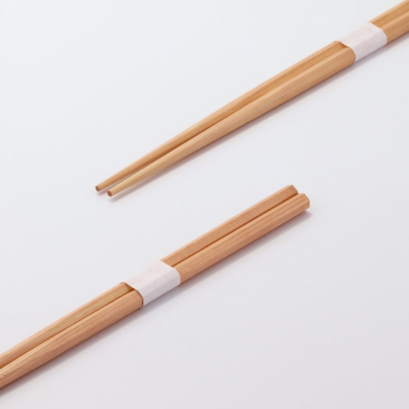 桧箸 六角 赤染 片口（太さ並）24cm 白帯巻